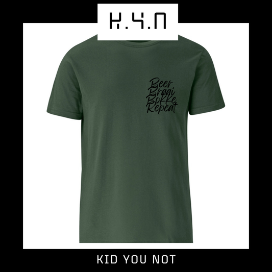 Men'n Beer Braai Bokke Repeat T-Shirt
